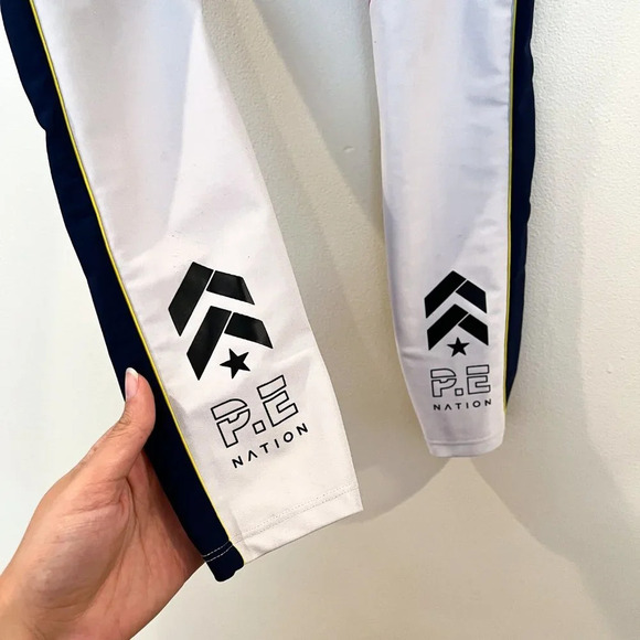 PE Nation Black Athletic Athleisure Colorblock Logo Leggings S FLAWED - Picture 6 of 6